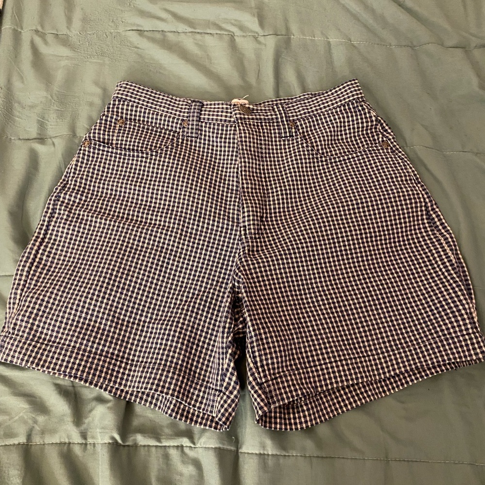 Cherokee high waisted plaid jean shorts